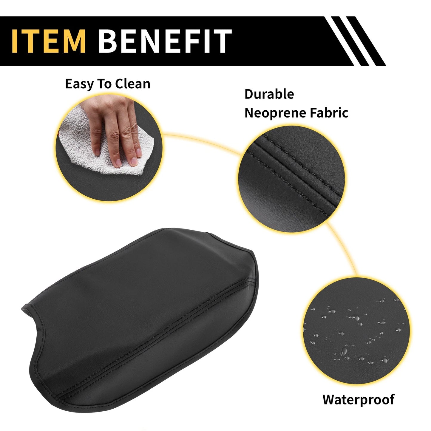 Console Lid Armrest Cover for Ford Ranger Microfiber Leather (2001-2011)