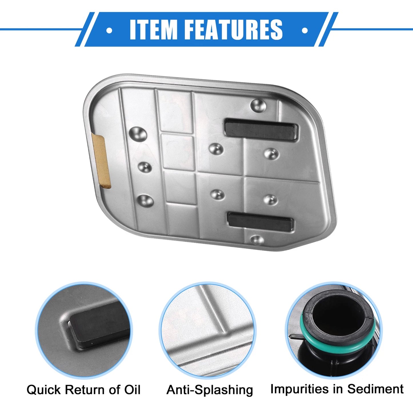 Durable Metal Silver Tone Transmission Filter for Dodge Challenger