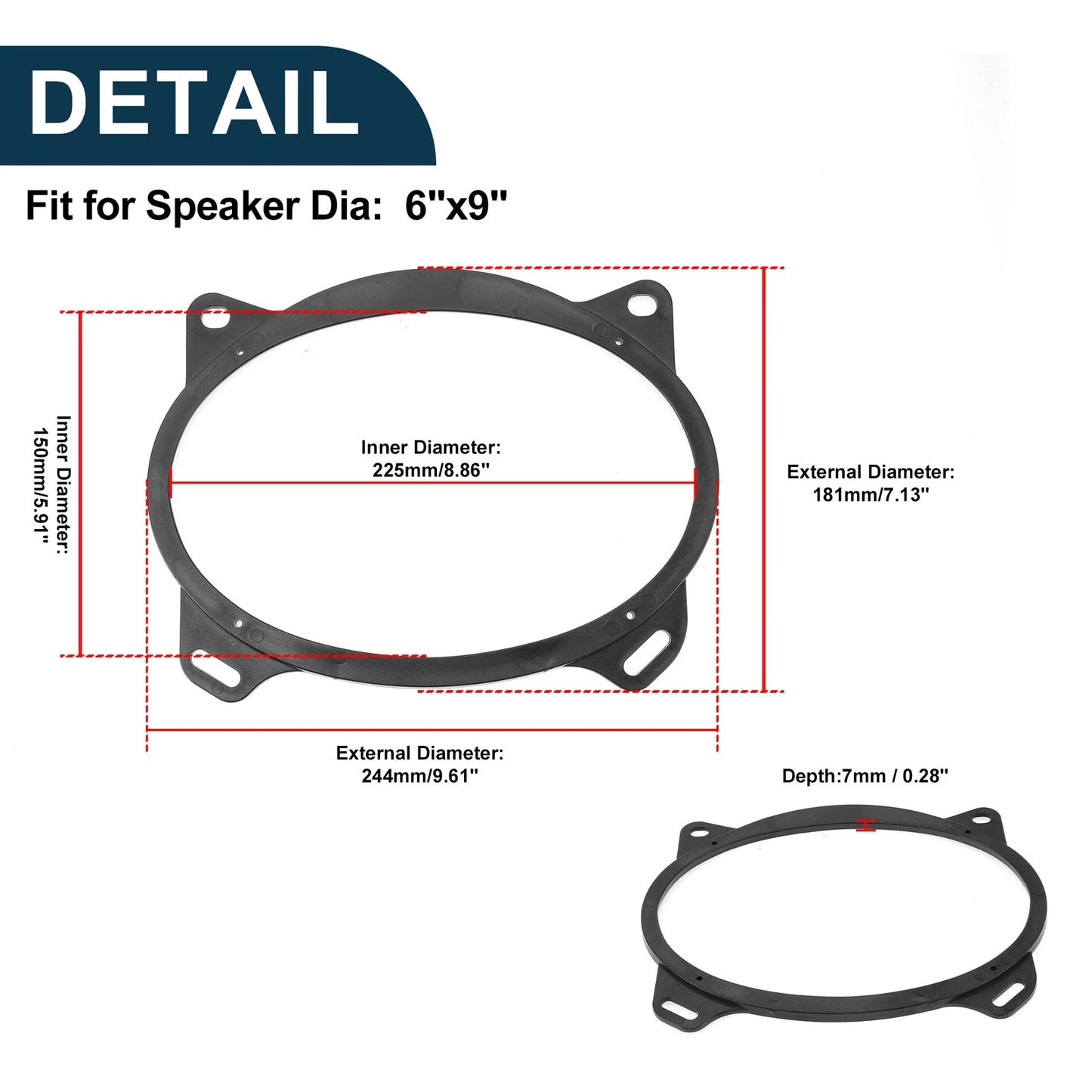 Speaker Spacer Ring for Toyota Corolla (2003-2013) - 2 Pcs