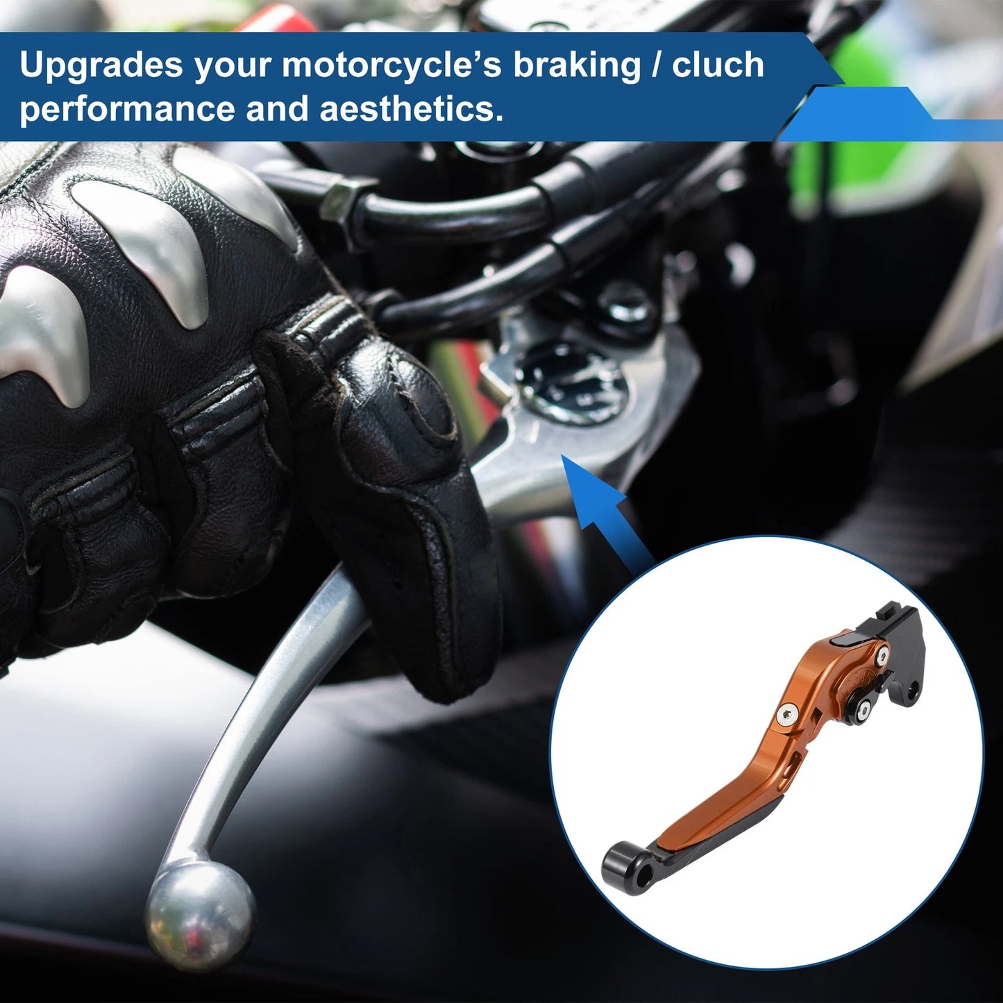 Orange Adjustable Short/Long Brake Clutch Lever for Yamaha MT-125 (2014–2021)