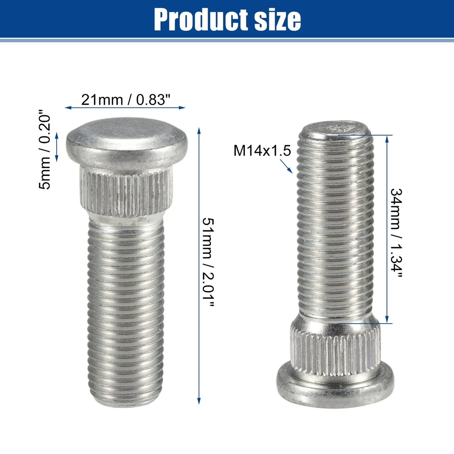 10 x M14x1.5 Front or Rear Wheel Lug Stud for Lexus LS460 LS600h (2006–2012)