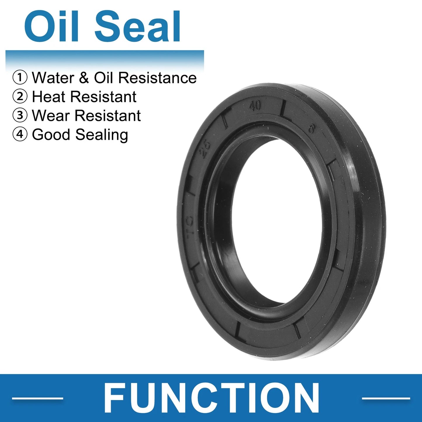 Oil Seal / 25x40x6mm / Seal Ring Rotary Shaft Seal Nitrile Rubber Black 5 Pcs