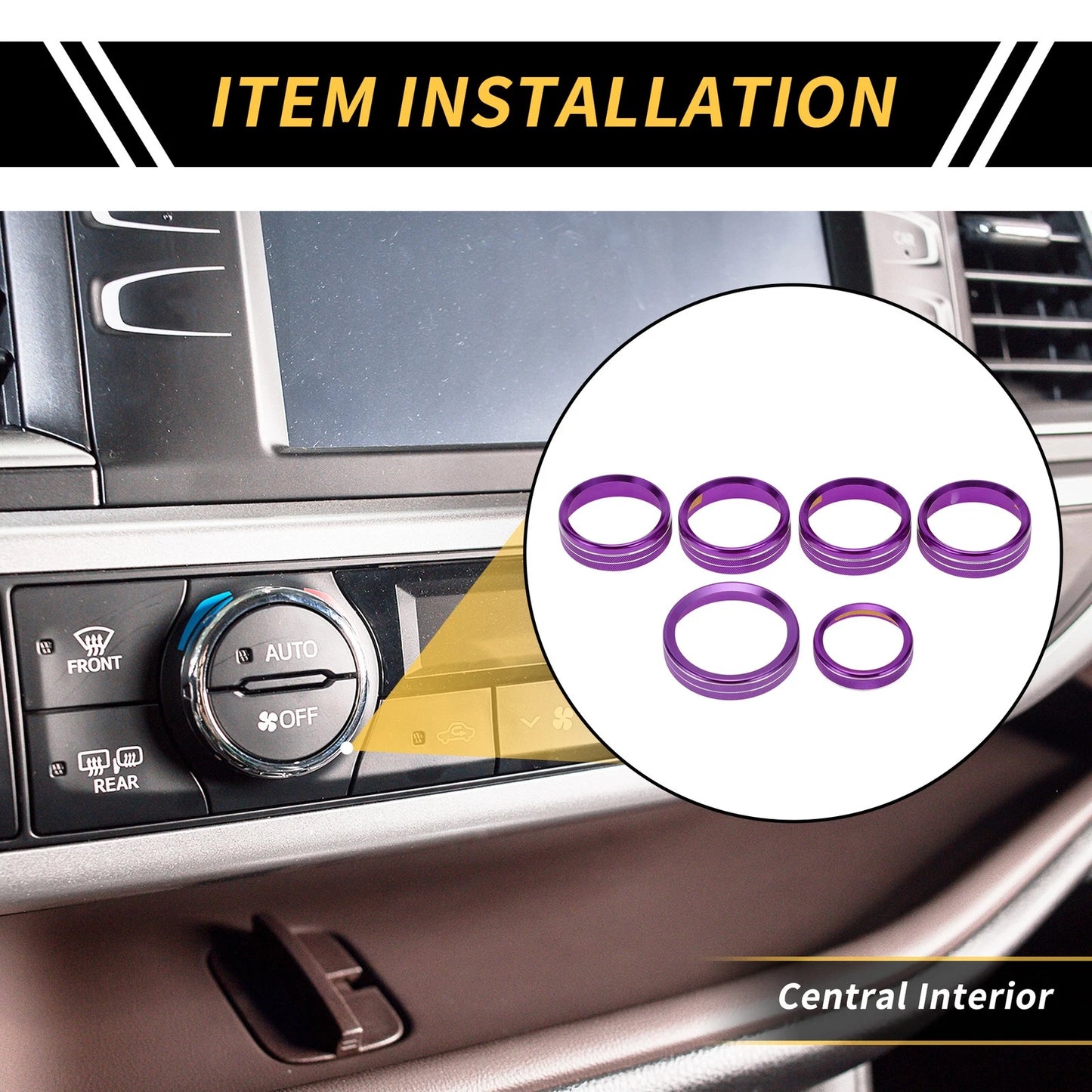 Air Conditioning Button Cover Trim for Ford F-150 XLT (2016-2019) Purple