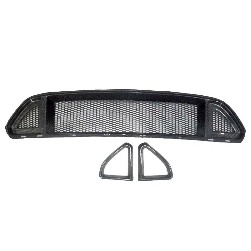 Real Carbon Fiber Front Upper Mesh Grille R Style for Ford Mustang 2015-2019