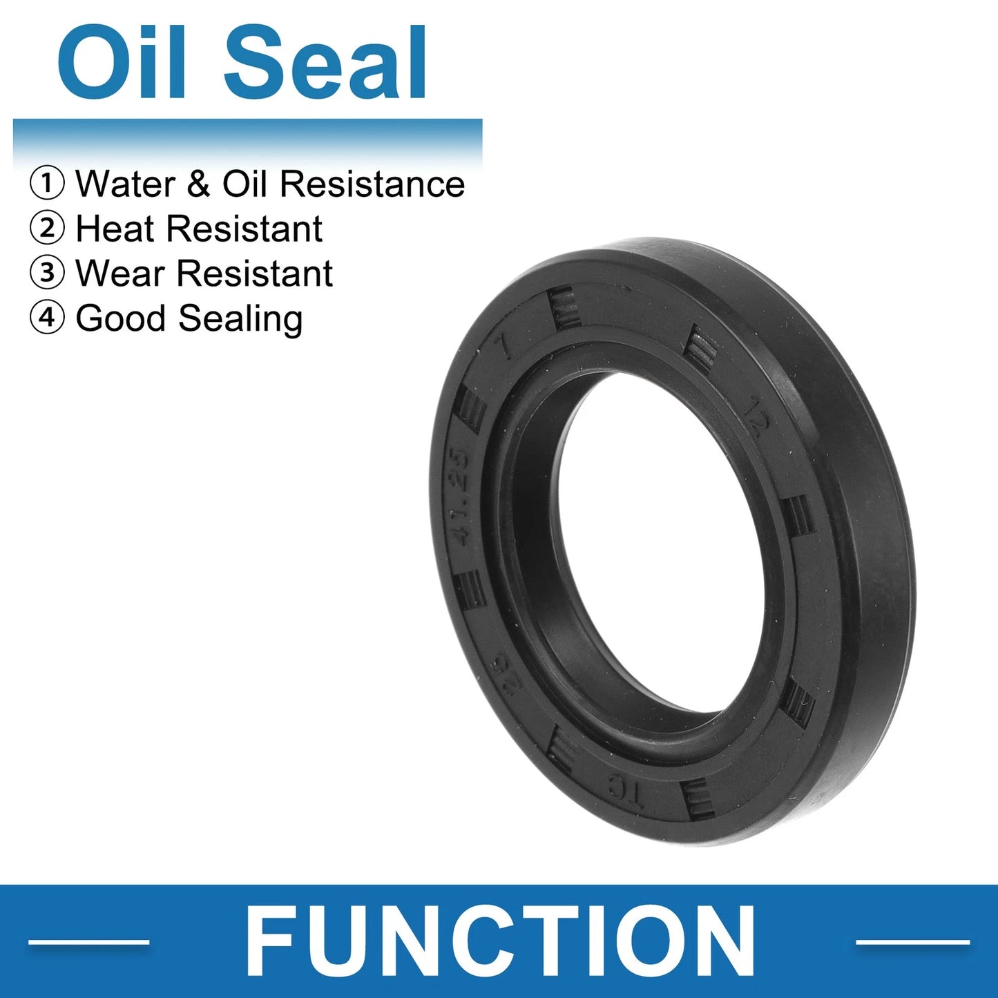 Oil Seal 25x41.25x7mm Rotary Shaft Seal Black Nitrile Rubber 5 Pcs