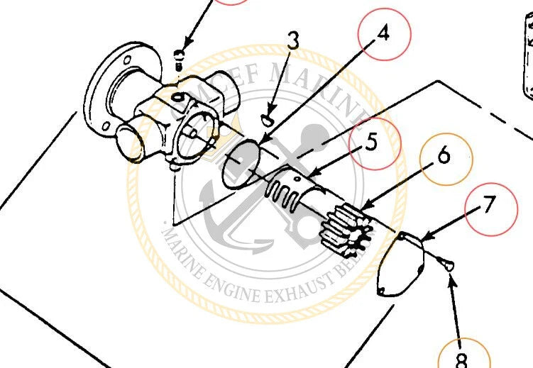 351 Inboard Engine Raw Water Pump Impeller Repair Kit for U.S. Marine