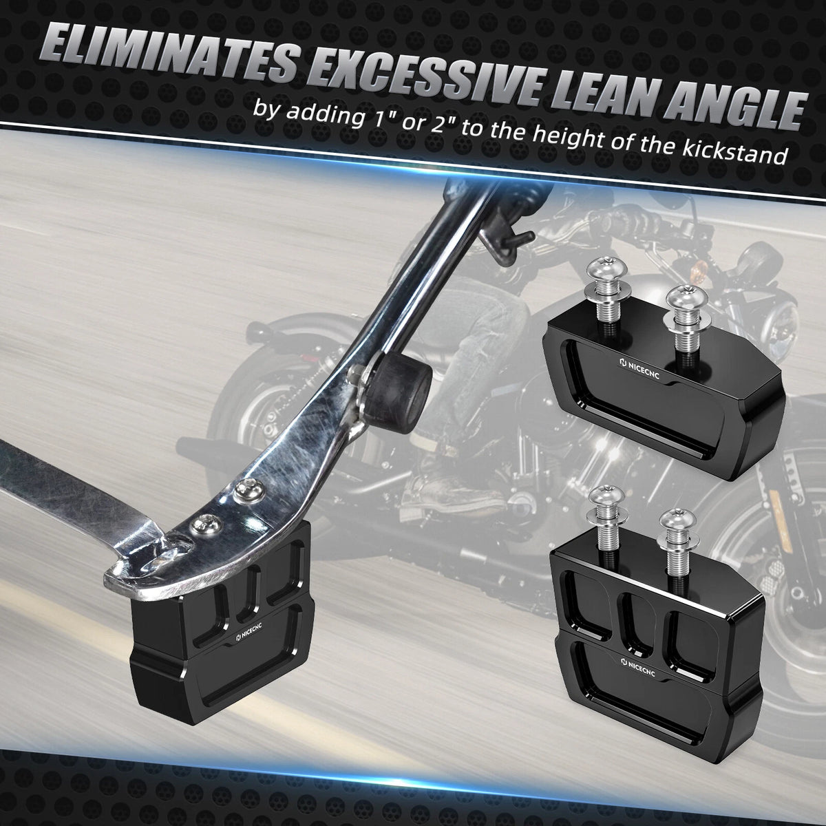 2" & 1" Kickstand Lift Block for Harley Forty Eight XL1200X (2010-2019)