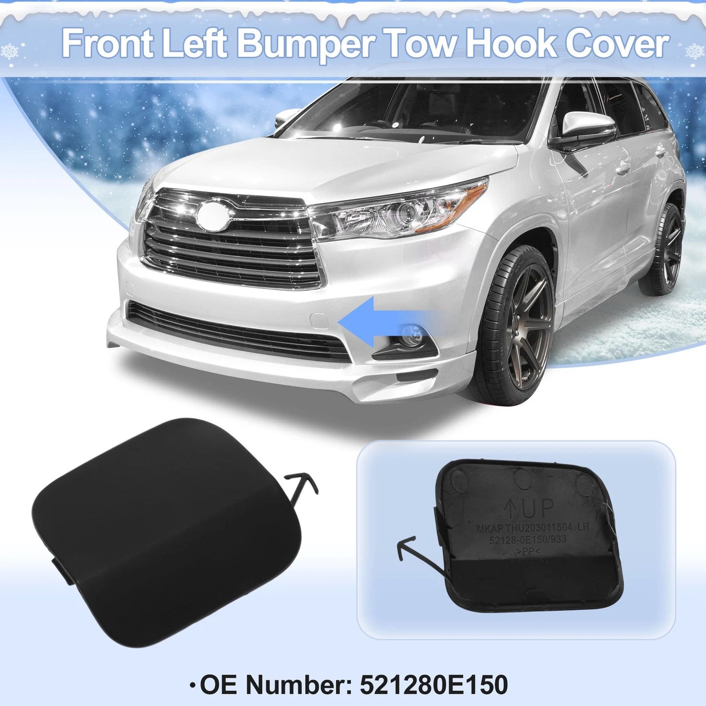 Left Front Tow Hook Cover for Toyota Prius (2012-2015)