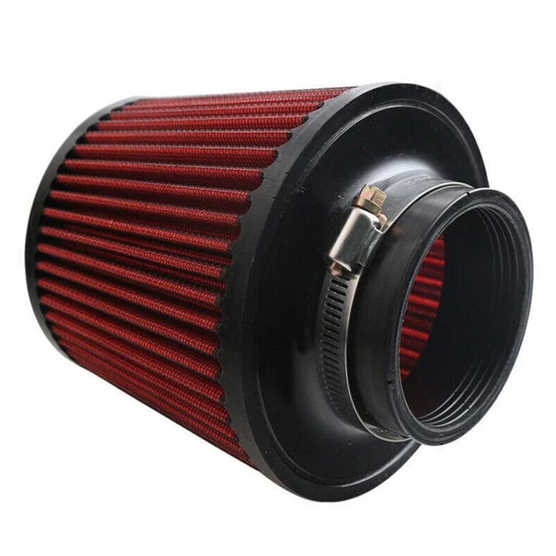 3" Red Cold Air Intake Dry Filter with Clamp for Universal Fit