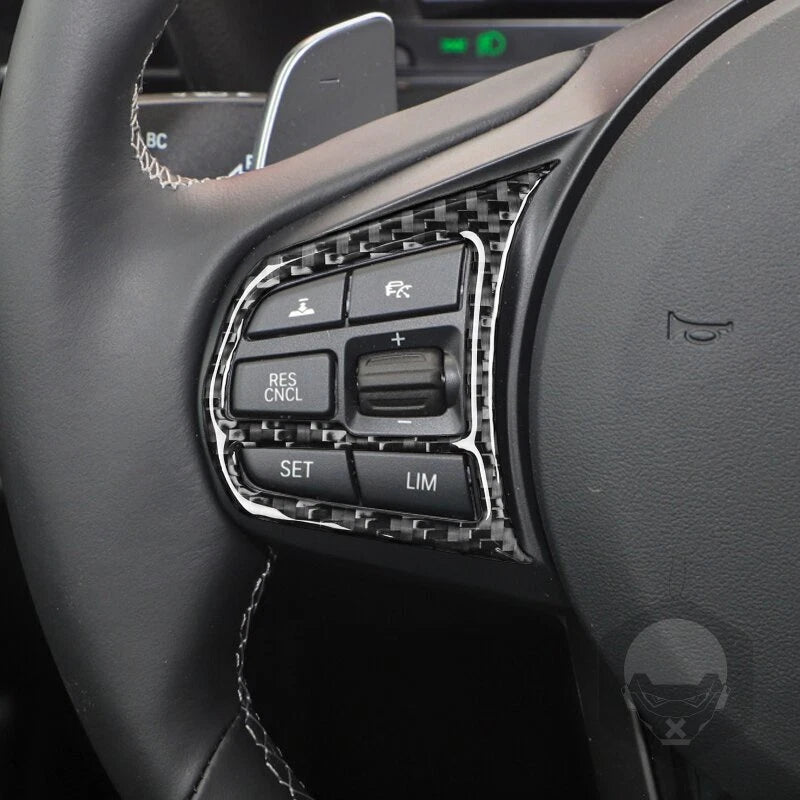 Carbon Fiber Steering Wheel Button Cover Trim for Toyota Supra A90 2019-2022