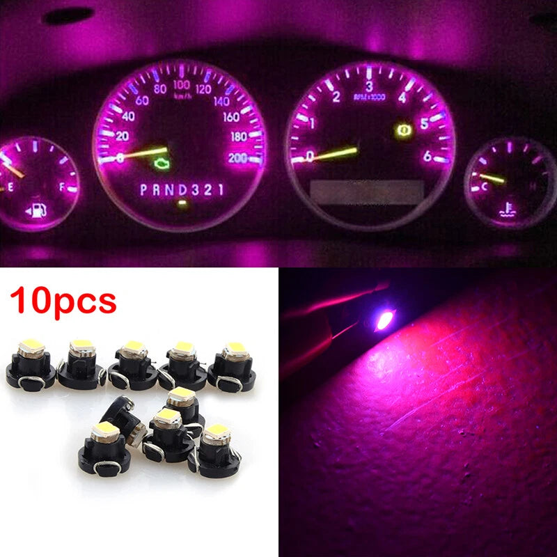 10x Pure Pink T5/T4.7 Neo Wedge LED Dash Light Bulbs for Universal (2010-2023)