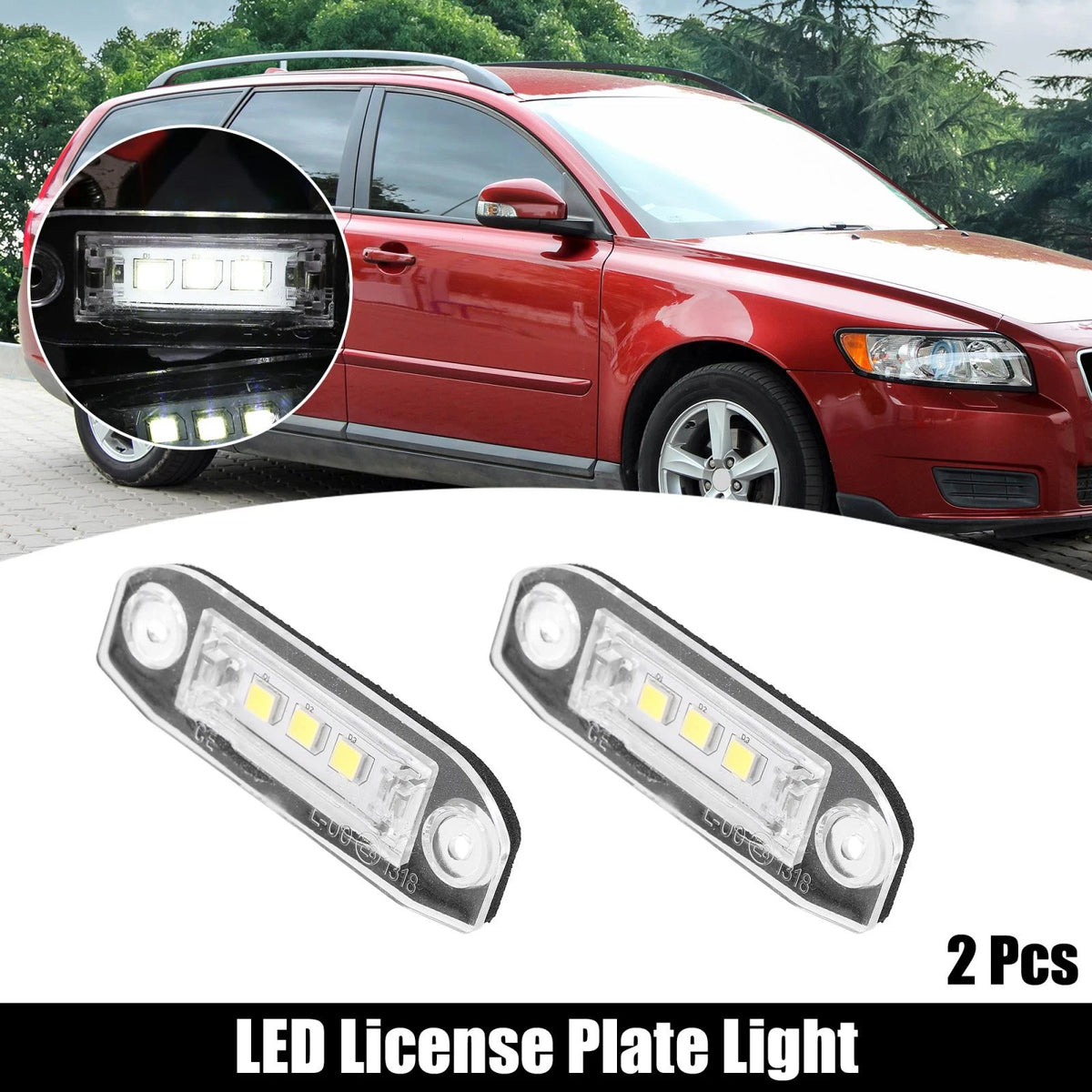LED License Plate Lights for Volvo S80 XC90 S40 V60 XC60 S60 V70