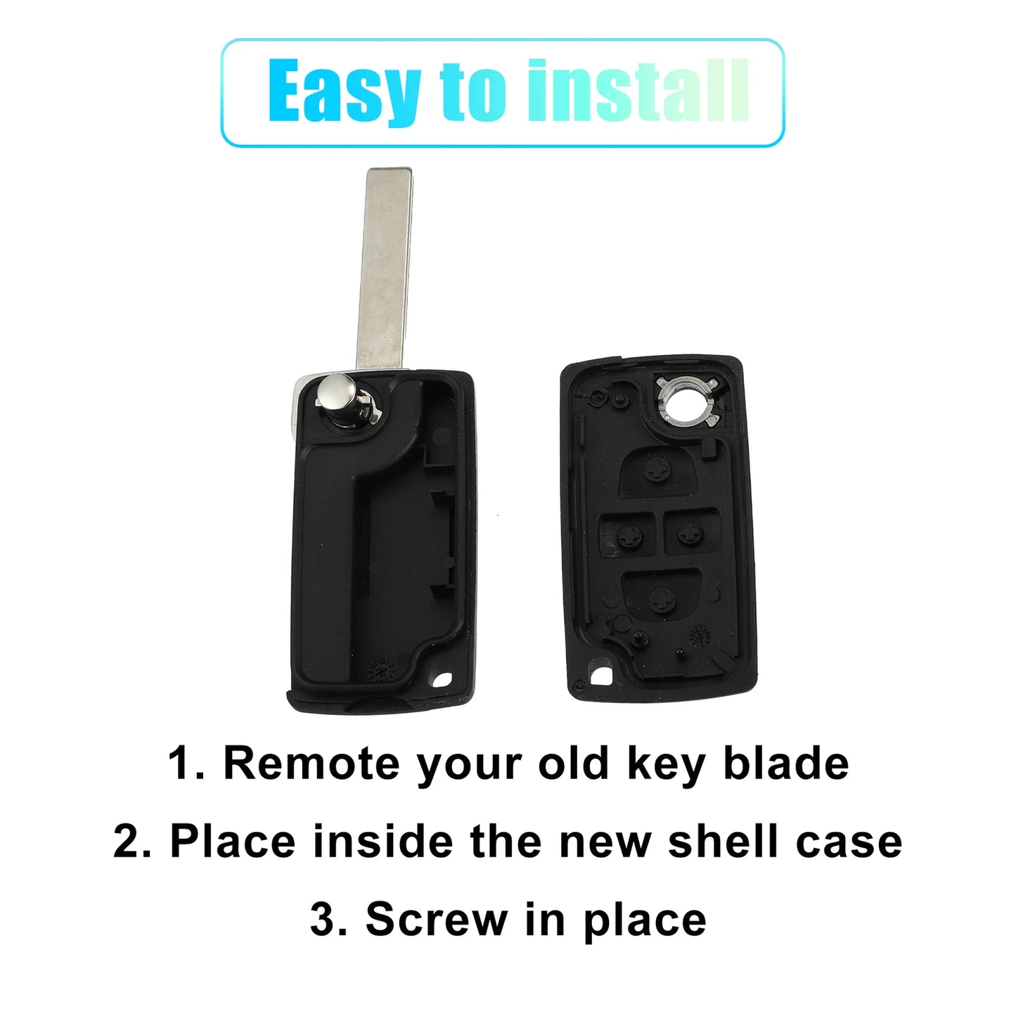 Keyless Entry Remote Key Shell for Citroen Peugeot