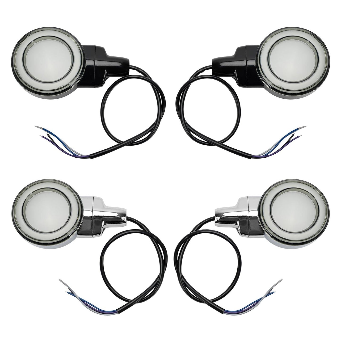 LED Flat Front Turn Signal Light For Heritage Softail Classic Touring 99-23