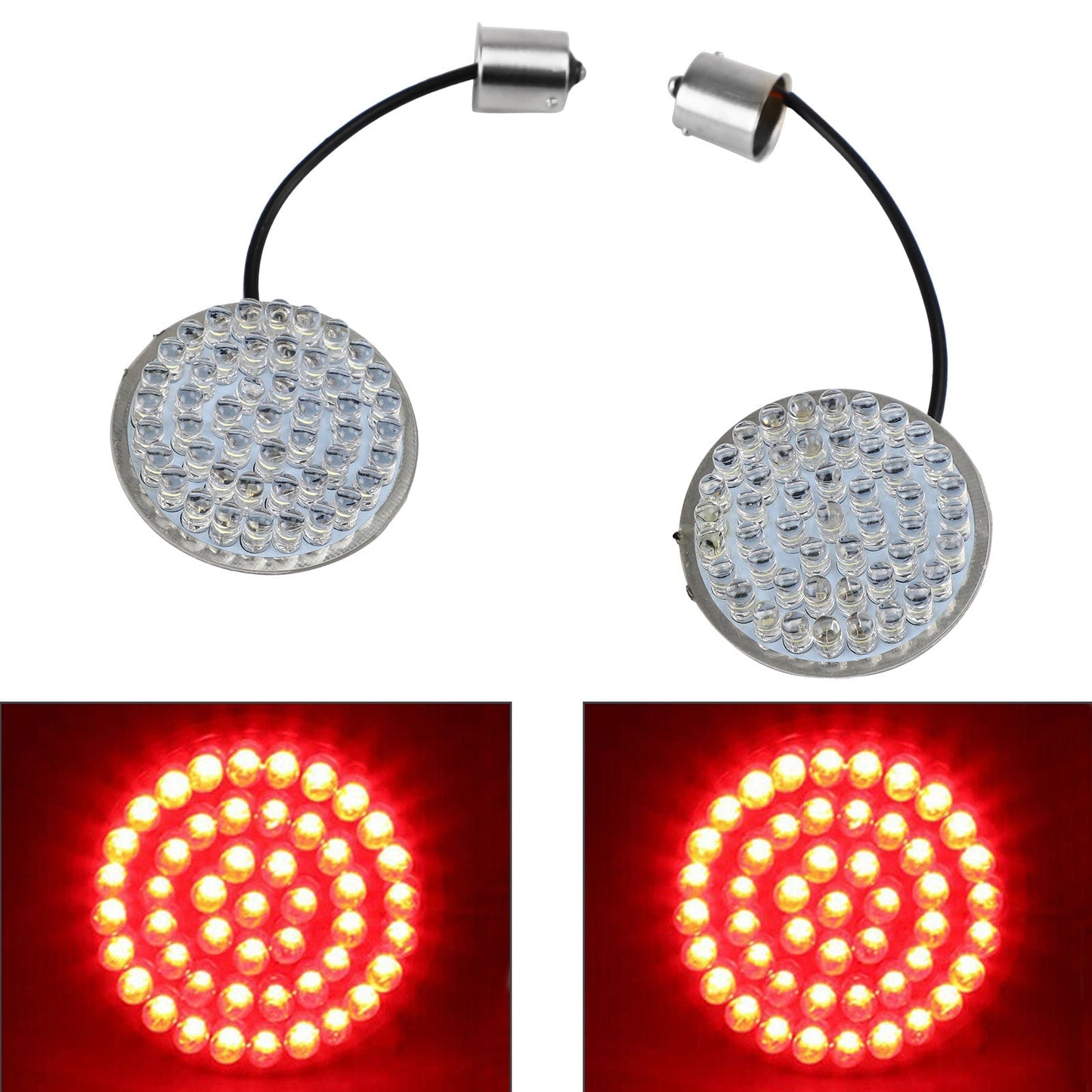 1156 Rear LED Turn Signal Insert Lights for Dyna Touring Street Road Glide 883 Generic