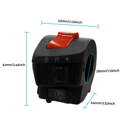 Motorcycle Handlebar Headlight Control Switch Turn On/Off Light Indicator-4