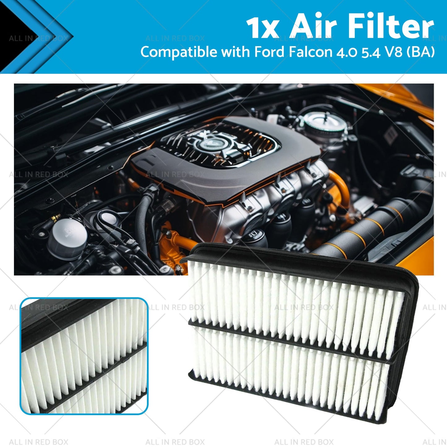 Air Filter for Ford Falcon 4.0 LPG/5.4 V8 BA/BF XR6/XR8 2002-2008