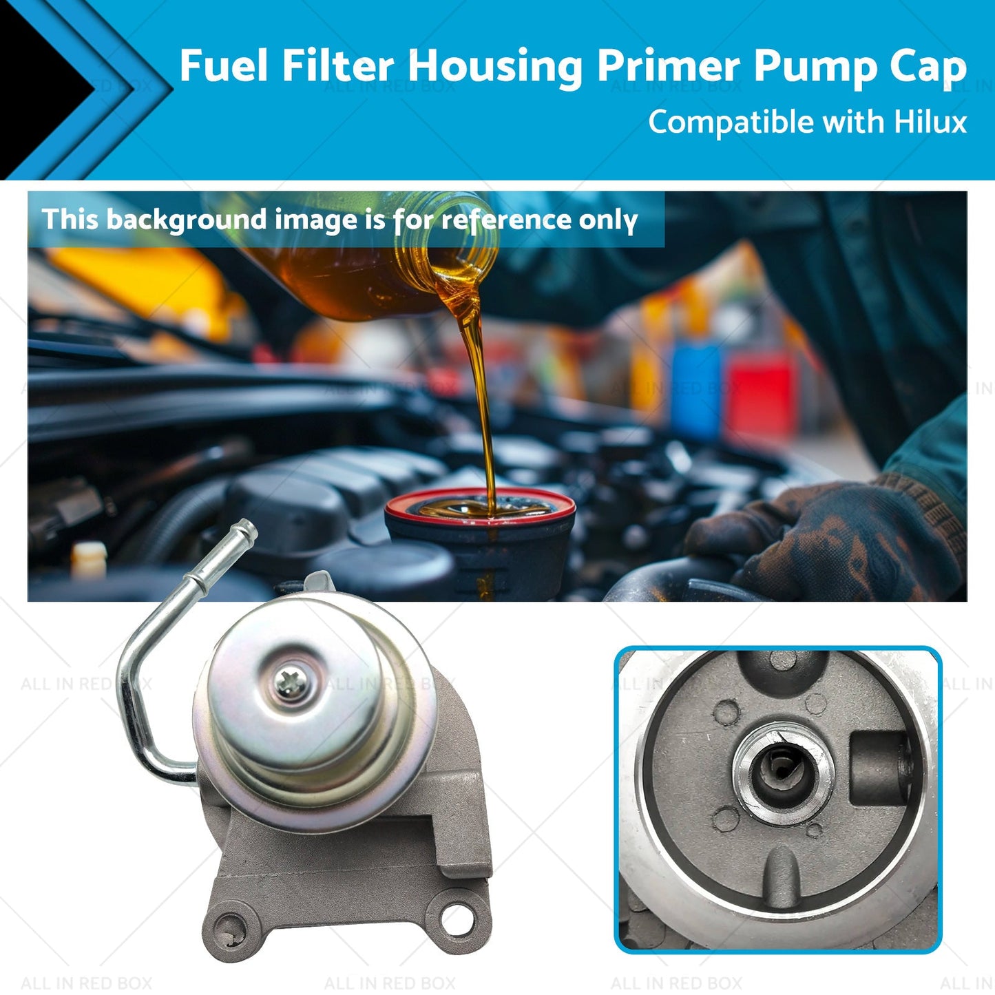 Fuel Filter Housing Primer Pump Cap for Hilux LN147 LN152 3.0L 1997-2005
