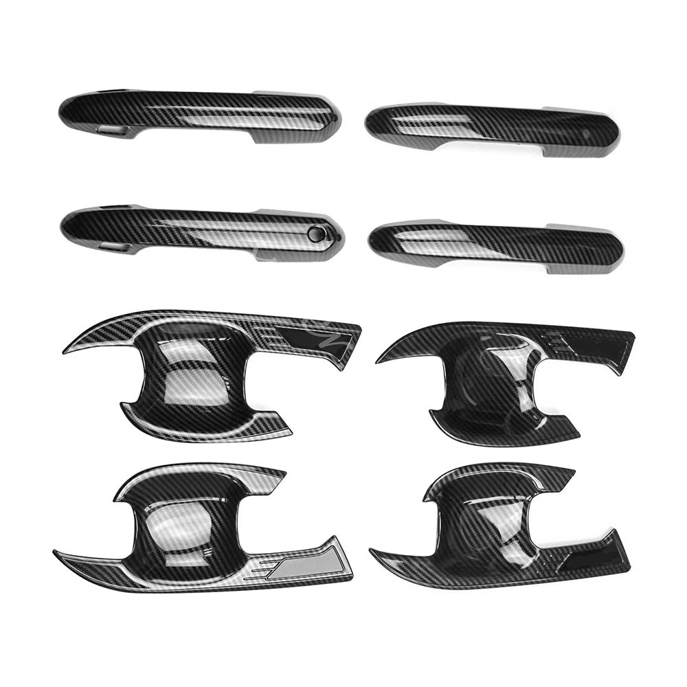 Carbon Fiber Door Handle Cover + Surrounds Suitable For Toyota RAV4 Hybrid Edge 2019-2023-0