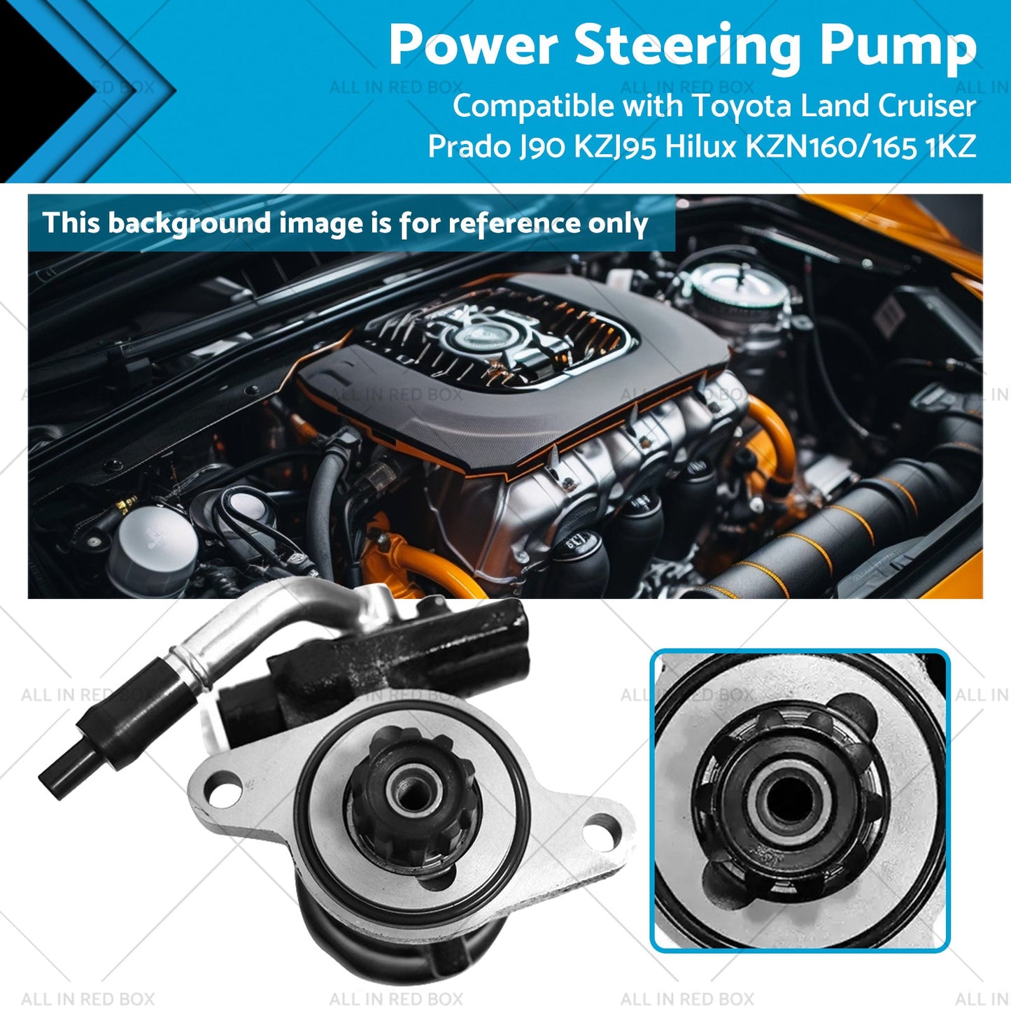 Power Steering Pump for Toyota Land Cruiser Prado J90 Hilux KZN160 1996-2002