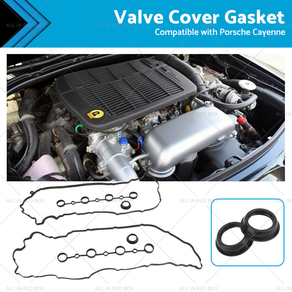 Left Right Valve Cover Gasket Spark Plug Seals Cam for Porsche Cayenne 2003-2010