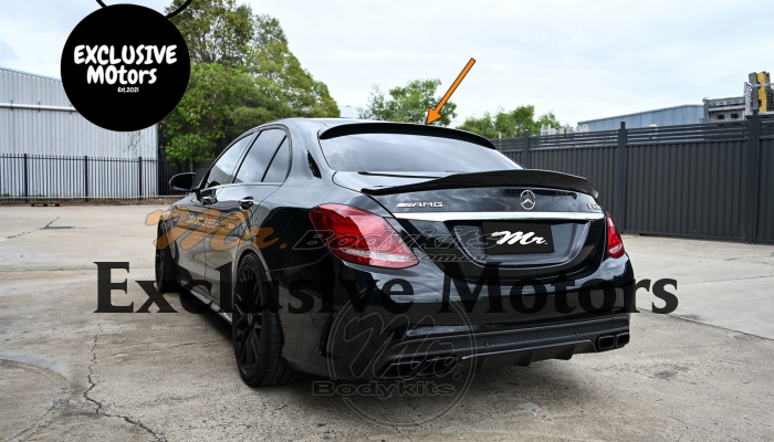 Rear Roof Spoiler Black for Mercedes C-Class W205 2015-2020