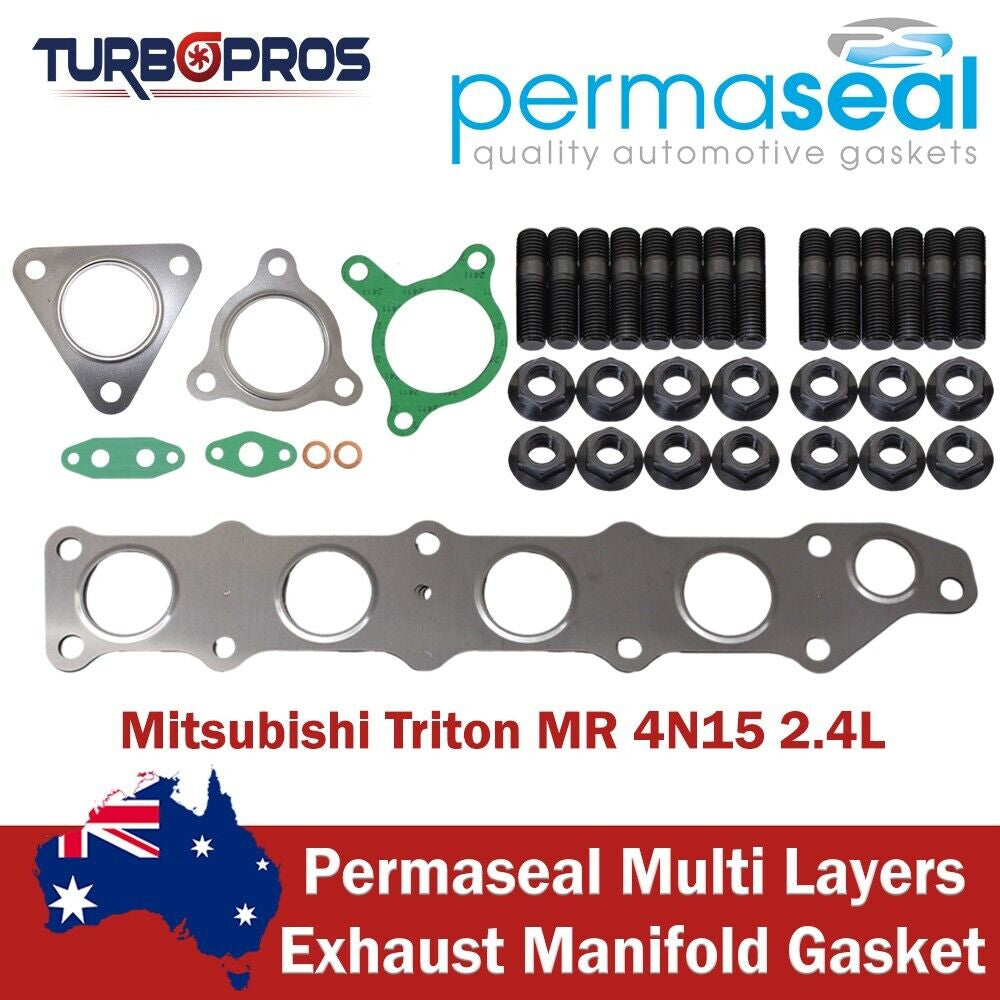 Permaseal Turbo&Exhaust Manifold Stud&Gasket for Mitsubishi Triton MR 4N15 2.4L
