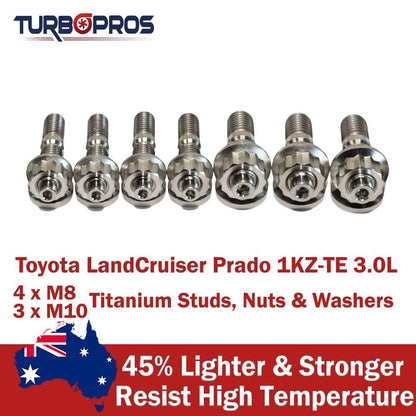 Titanium Turbo Charger Stud Kit for Toyota Landcruiser Prado 1KZ-TE 3.0L