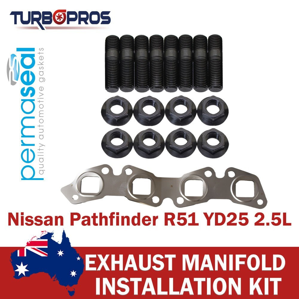 Permaseal Exhaust Manifold Stud&Gasket Kit for Nissan Pathfinder R51 YD25 2.5L