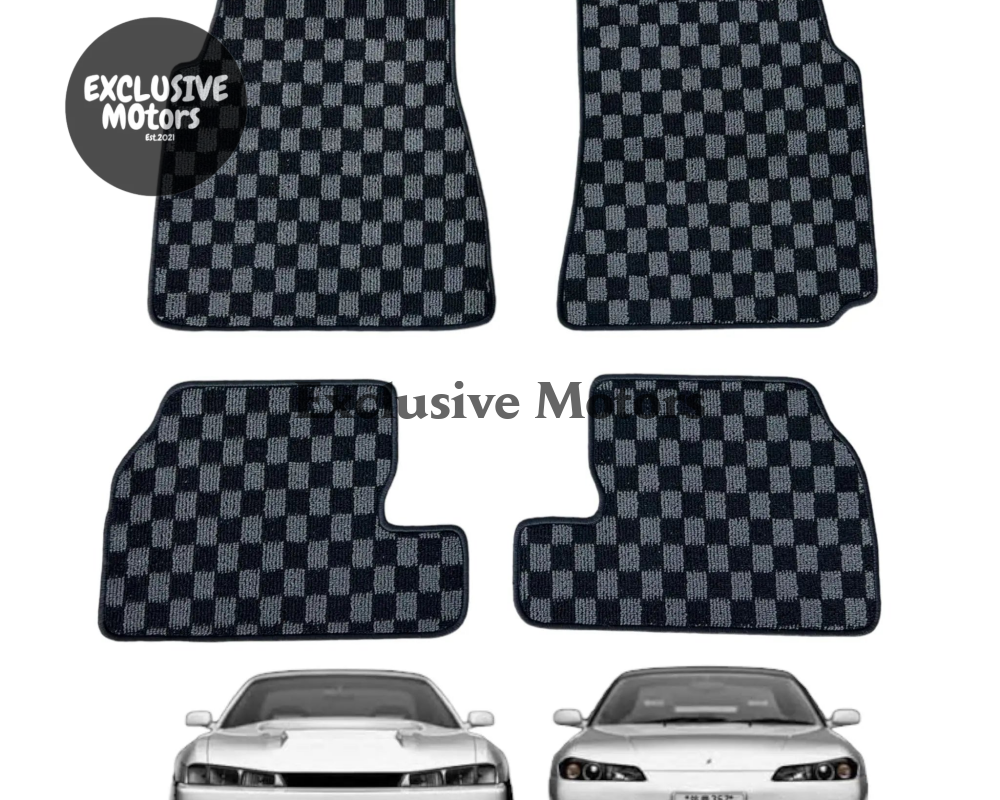 NISSAN SILVIA S13 / S14 / S15 / 200SX / 240 SX CHECKER FLOOR MATS - Tokyo Tom's