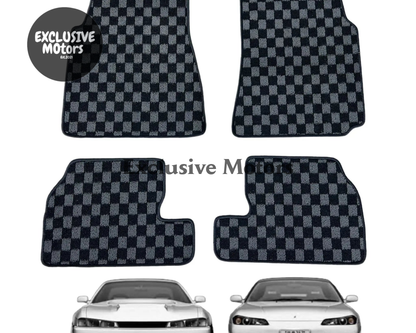 NISSAN SILVIA S13 / S14 / S15 / 200SX / 240 SX CHECKER FLOOR MATS - Tokyo Tom's
