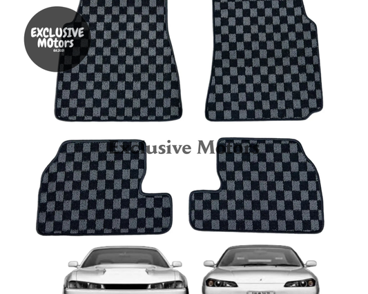 NISSAN SILVIA S13 / S14 / S15 / 200SX / 240 SX CHECKER FLOOR MATS - Tokyo Tom's