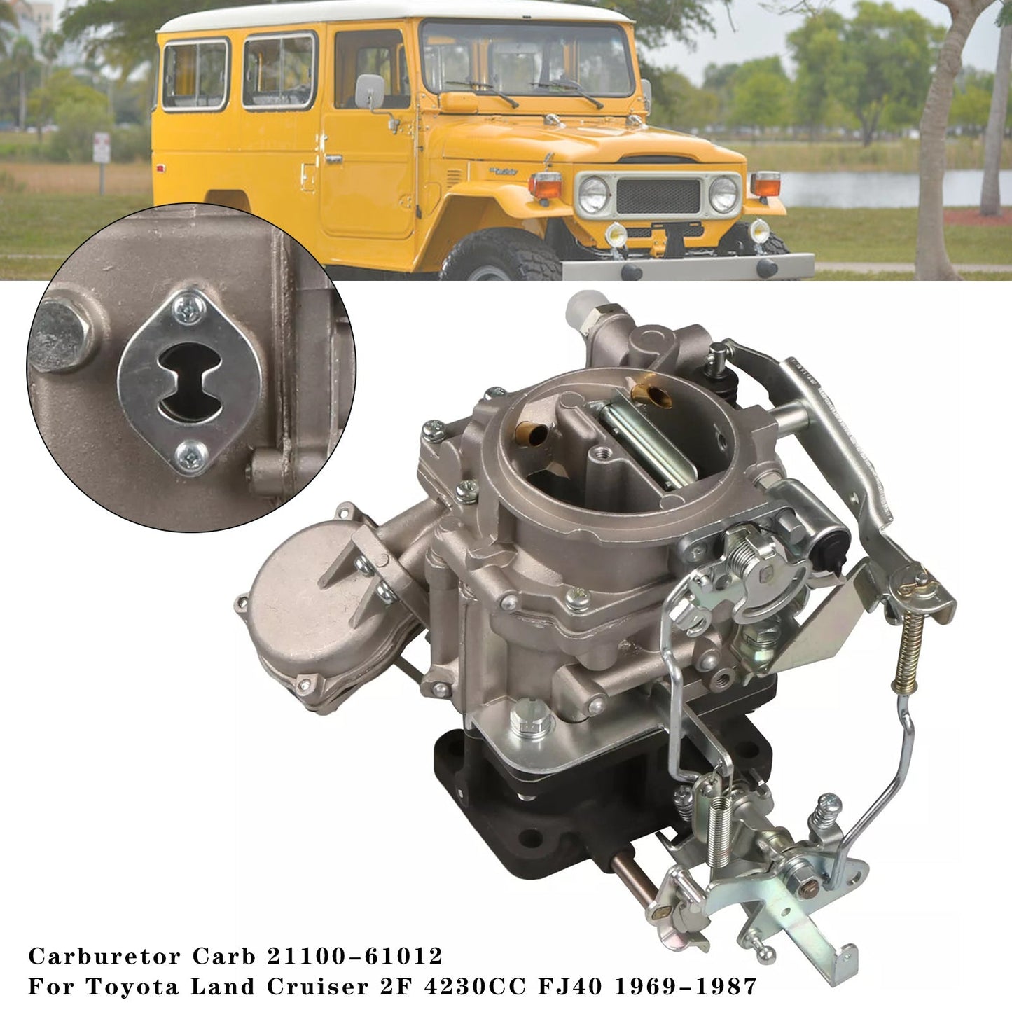 Carburetor Carb 21100-61012 For Toyota Land Cruiser 2F 4230CC FJ40 1969-1987
