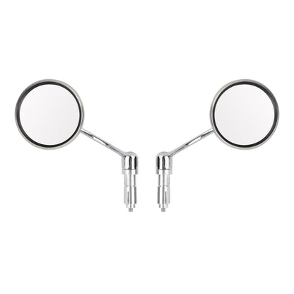 Chrome Handlebar End Mirrors For Motorcycle Cafe Racer Old School Clubman 22mm Generic