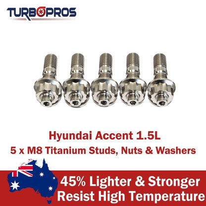 Titanium Turbo Charger Stud Kit for Hyundai Accent 1.5L
