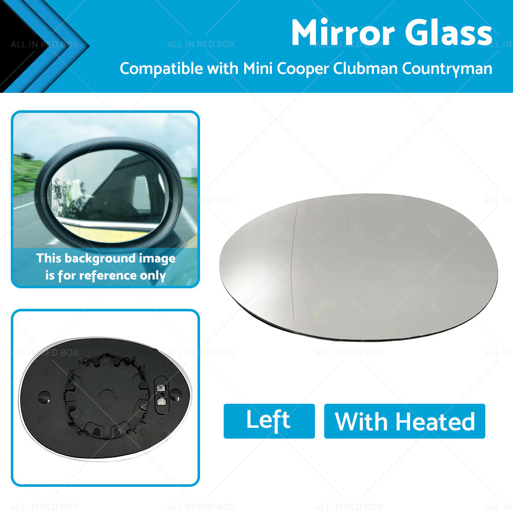 Heated Left Mirror Glass for MINI Cooper F55 F56 Clubman F54 2014-2023