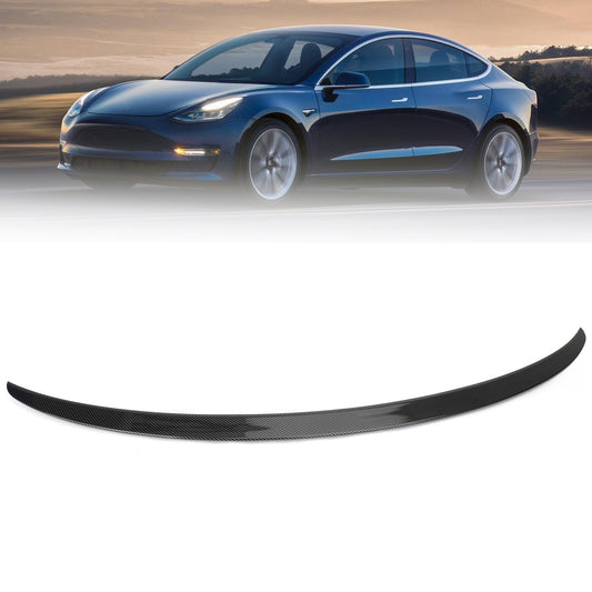 Carbon Fiber Rear Spoiler for Tesla Model 3 (2017-2021) Glossy Wing Tail