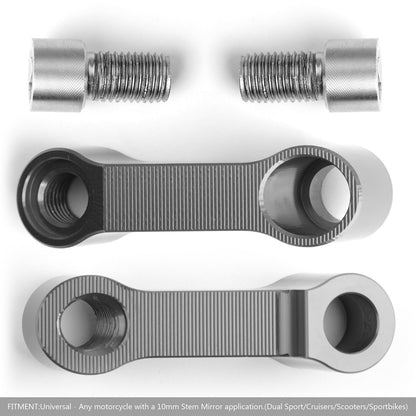 10mm Honda Pair Aluminum Motorcycle Mirror Extenders-Riser-Extension