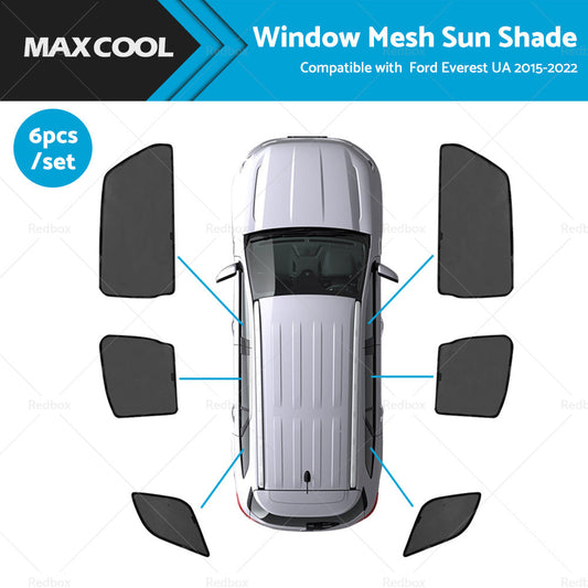 6x Foldable Window Mesh Sun Shade for Ford Everest UA 2015-2022