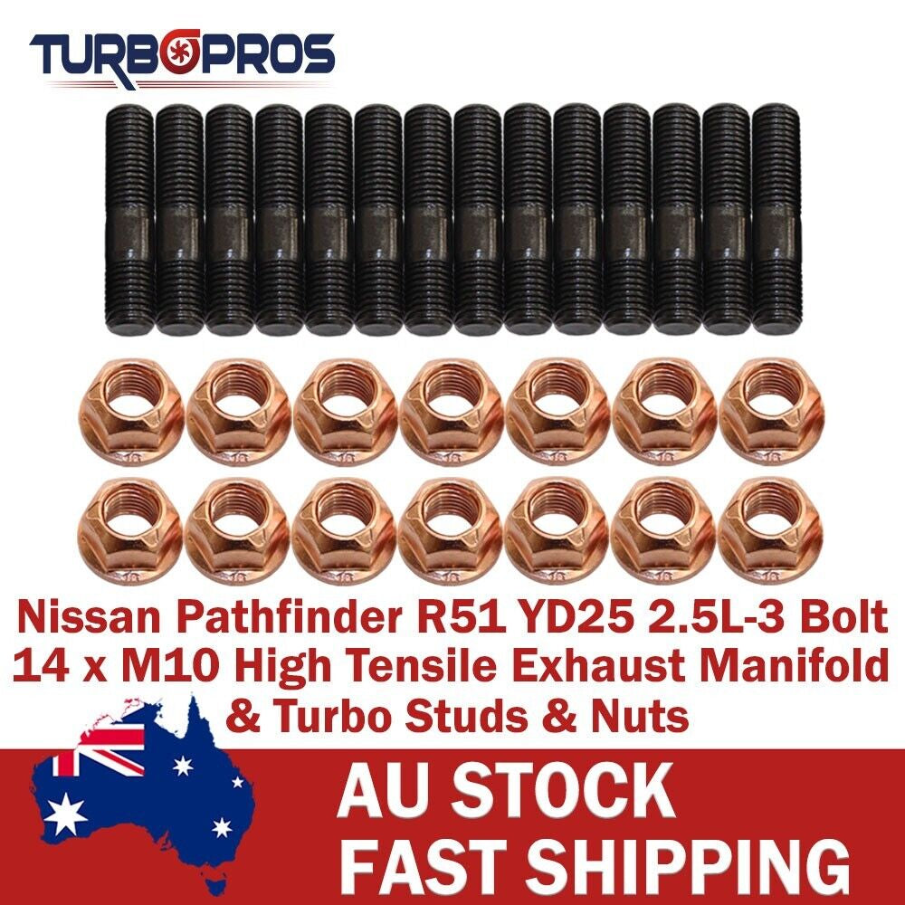 High Tensile Exhaust Manifold&Turbo Studs for Nissan Pathfinder R51 YD25 2.5L