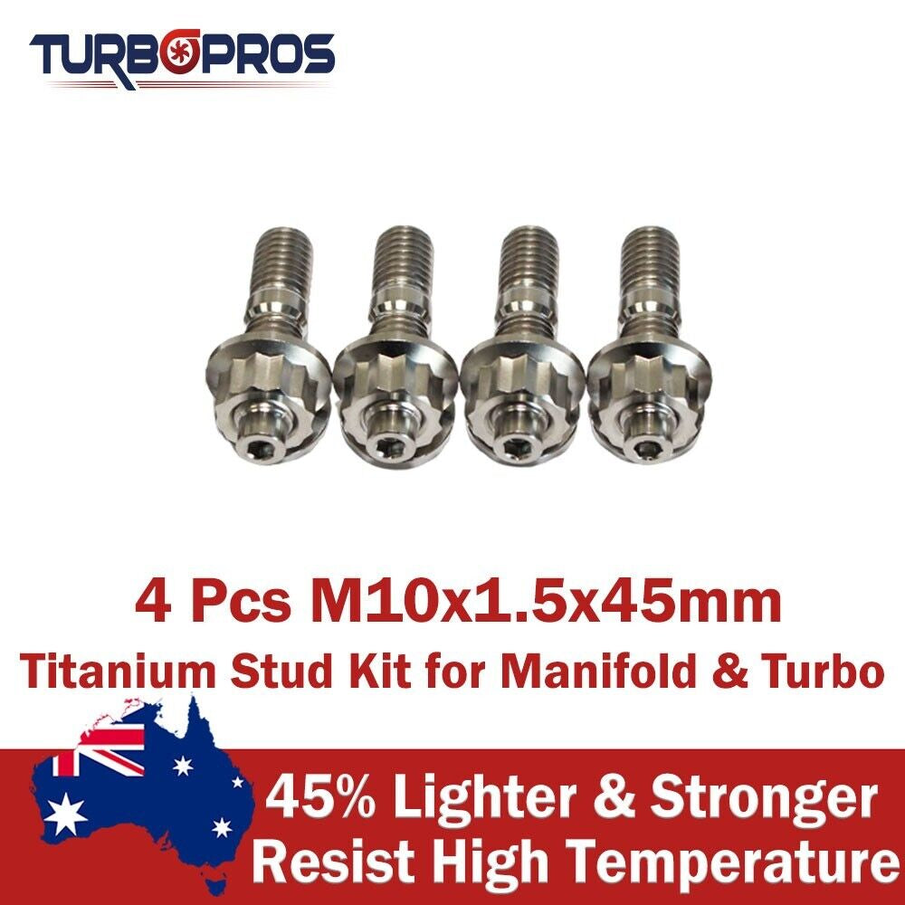 4 Pcs M10X1.5X45Mm Titanium Stud Kit for Manifold & Turbo