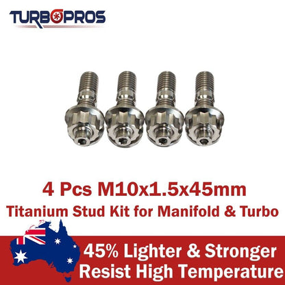4 Pcs M10X1.5X45Mm Titanium Stud Kit for Manifold & Turbo