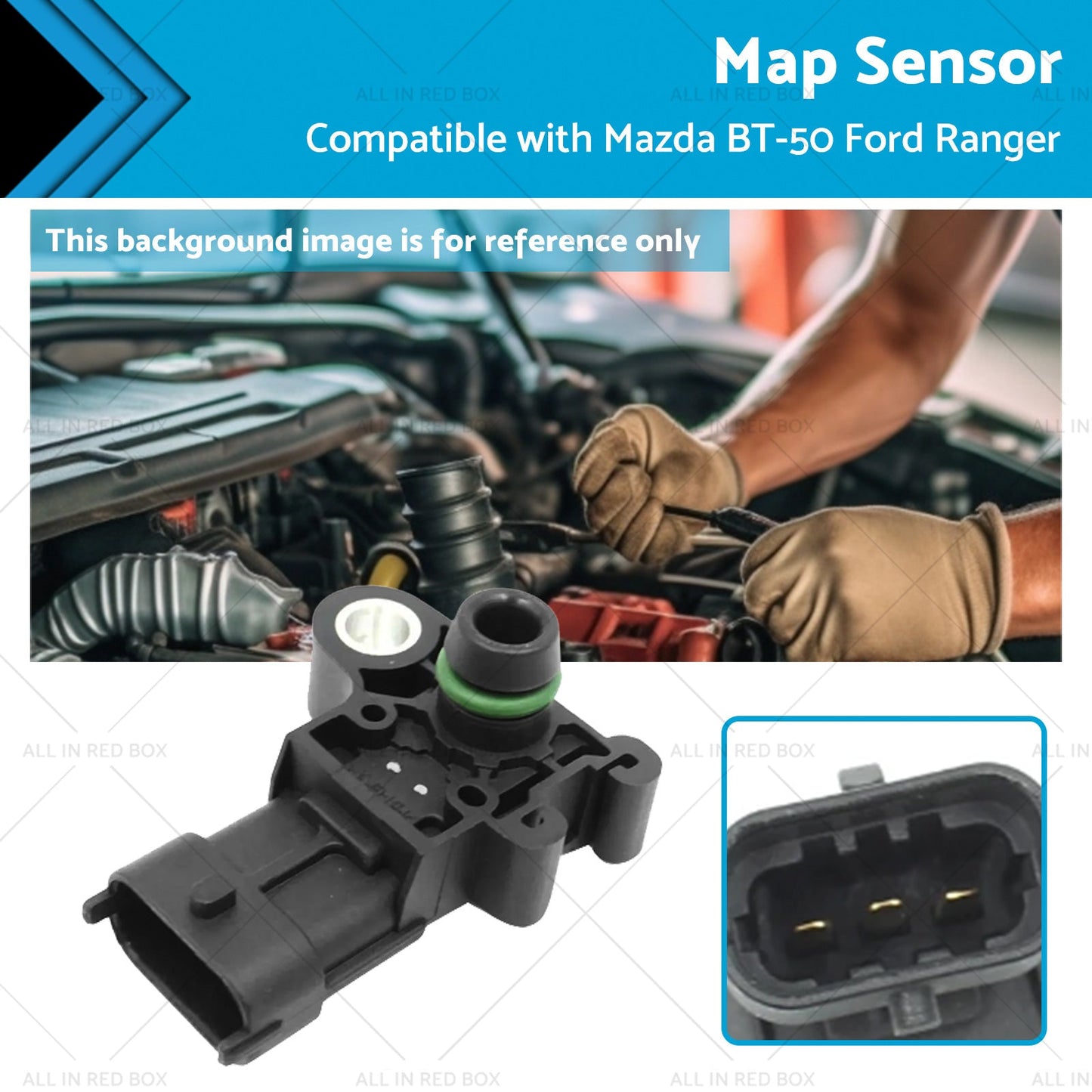 3 Bar Boost Pressure Sensor for Ford Ranger PX/Everest/Mazda BT-50 2011-2023