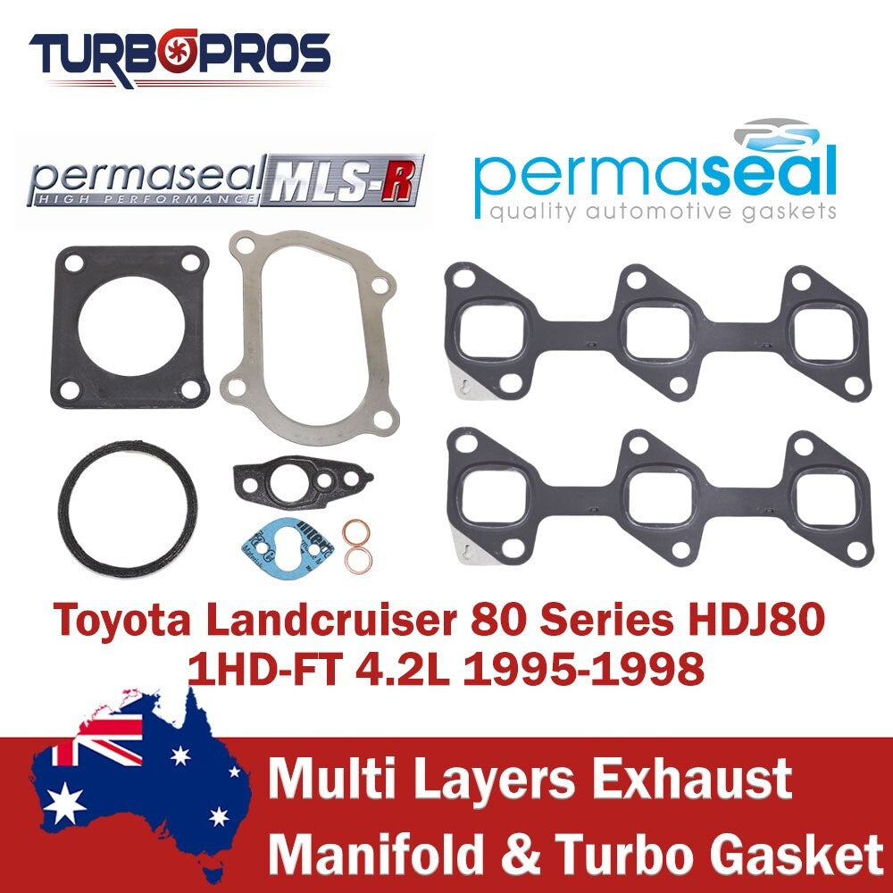 Permaseal Exhaust Manifold&Turbo Gasket Kit for Toyota Landcruiser 80 1HD 4.2L