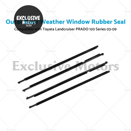 4X Door Glass Seal Weatherstrip for Toyota Land Cruiser Prado 120 Series