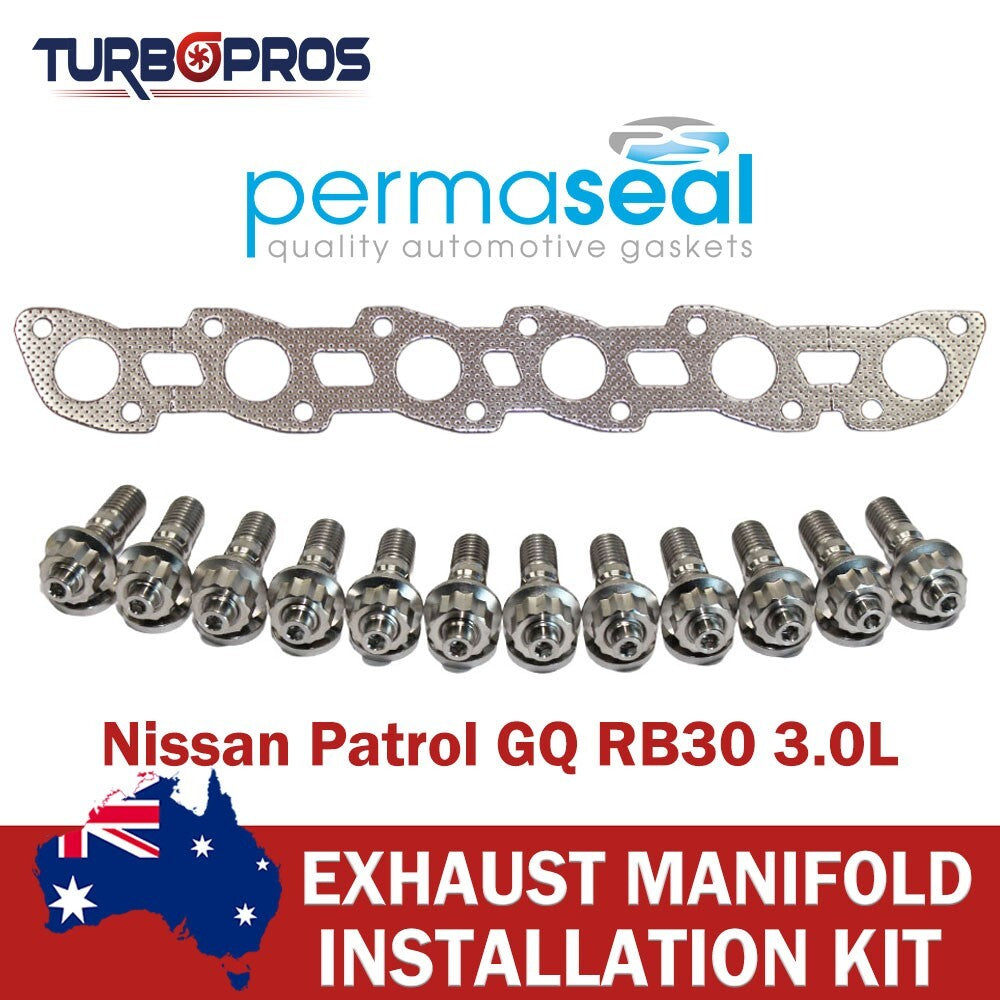 Permaseal Exhaust Manifold Titanium Stud&Gasket Kit for Nissan Patrol GQ 3.0L
