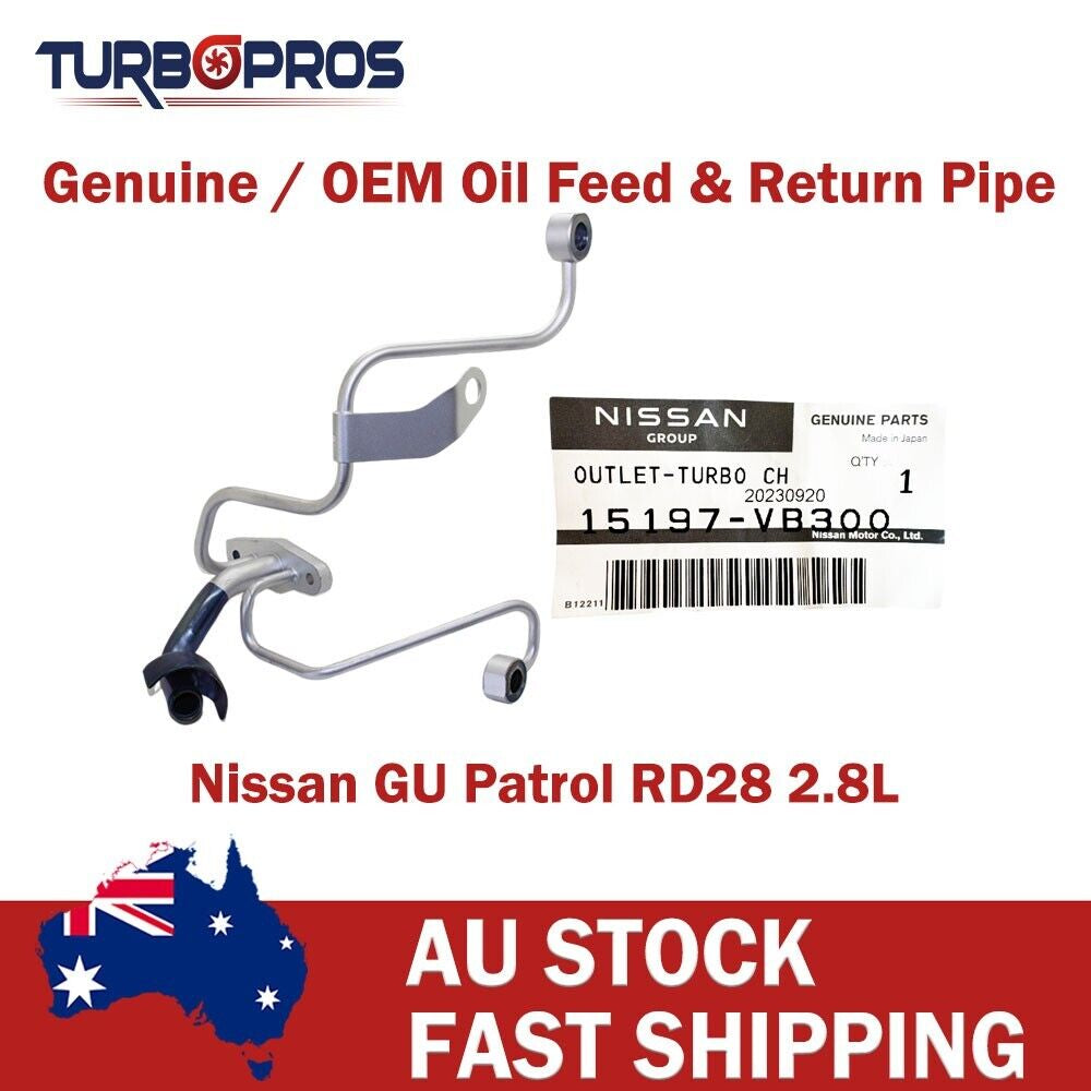 Genuine Turbo Charger Oil Feed & Return Pipe for Nissan GU Y61 Patrol RD28 2.8L