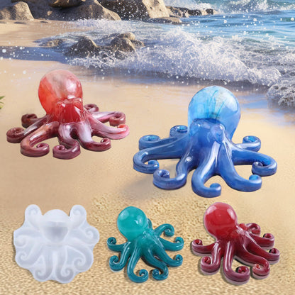 ?2PCS Octopus Mold Silicone Epoxy Resin Casting Mould 3D Sea Animal Display Mold-3