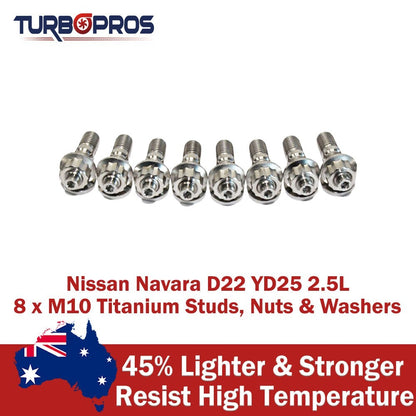 Titanium Exhaust Manifold Stud Kit for Nissan Navara D22 YD25 2.5L