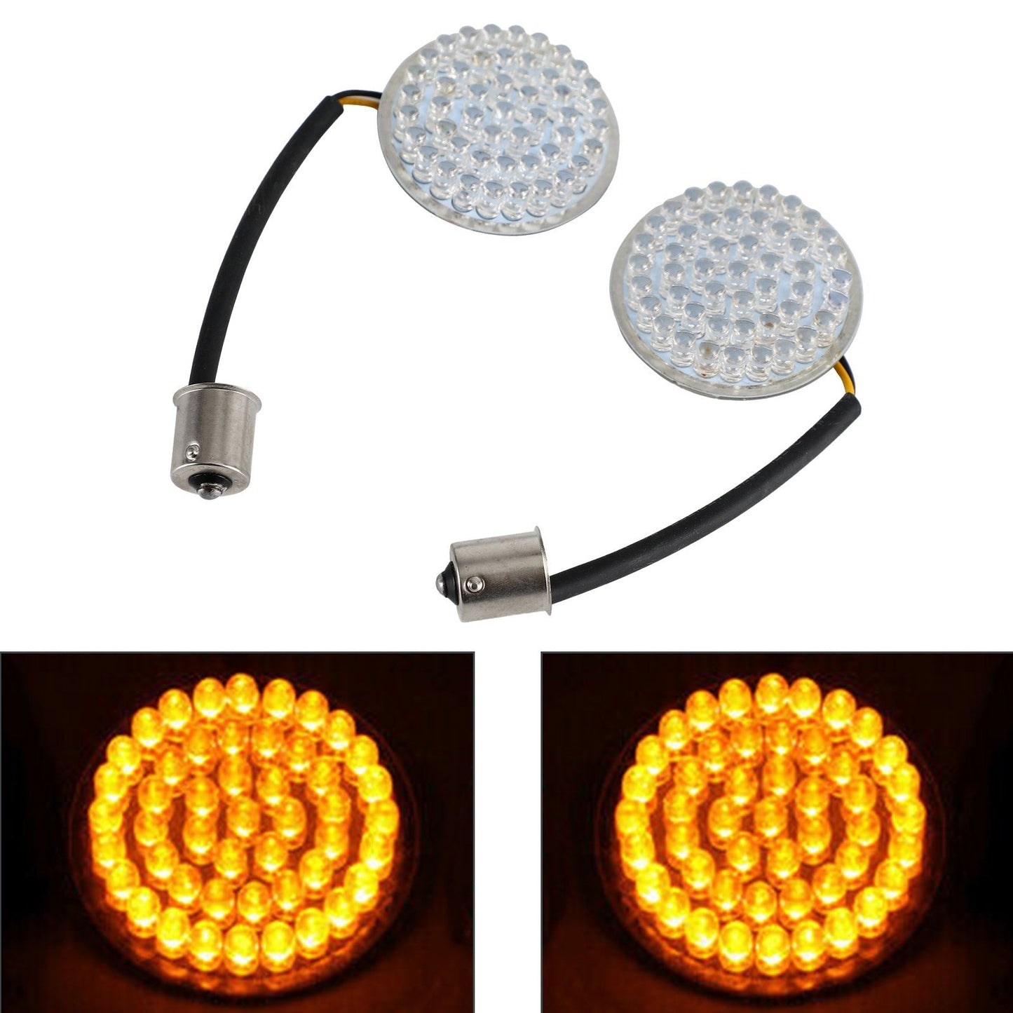 1156 Rear LED Turn Signal Insert Lights for Dyna Touring Street Road Glide 883 Generic